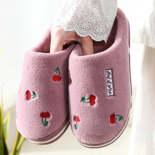Autumn and Winter Pure Cotton Slippers Indoor Non-slip Soft-soled Shoes Warm Simple Plush Cotton Shoes