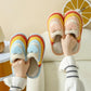 Autumn and Winter Pure Soles Cotton Shoes Indoor Dressing Plain Furry Shoes Fashion Casual Trend