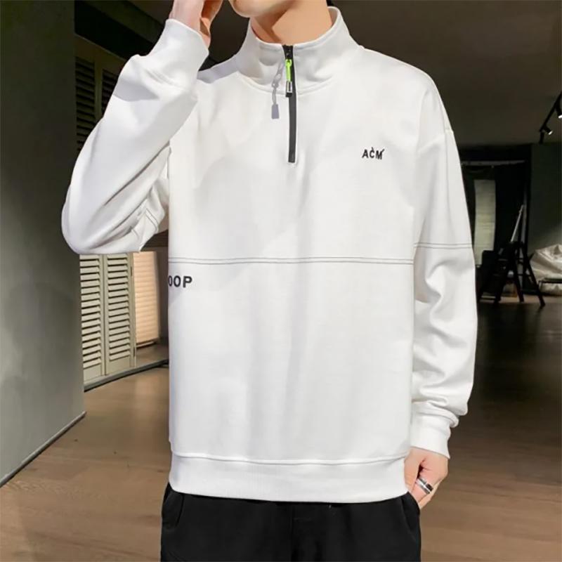 Half Zipper Sweater Men's Pullover Stand-up Collar Autumn and Winter Casual Sportswear Korean Style Trendy Sweater