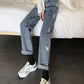 Jeans Butterfly Embroidered Straight Pants Loose 2022 Wide Leg Pants High Waist Thin Versatile Trendy Ins