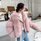 Fur Fox Fur Coat Women's Winter Leisure Motorcycle Wear Short Section Was Thin Fur Intellectual Elegant Coat