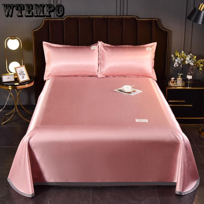 1.5m/1.8m/2m Light Luxury Ice Silk Mat Three-piece Soft Machine Washable Ice Silk Mattress Pillowcase Three-piece Set