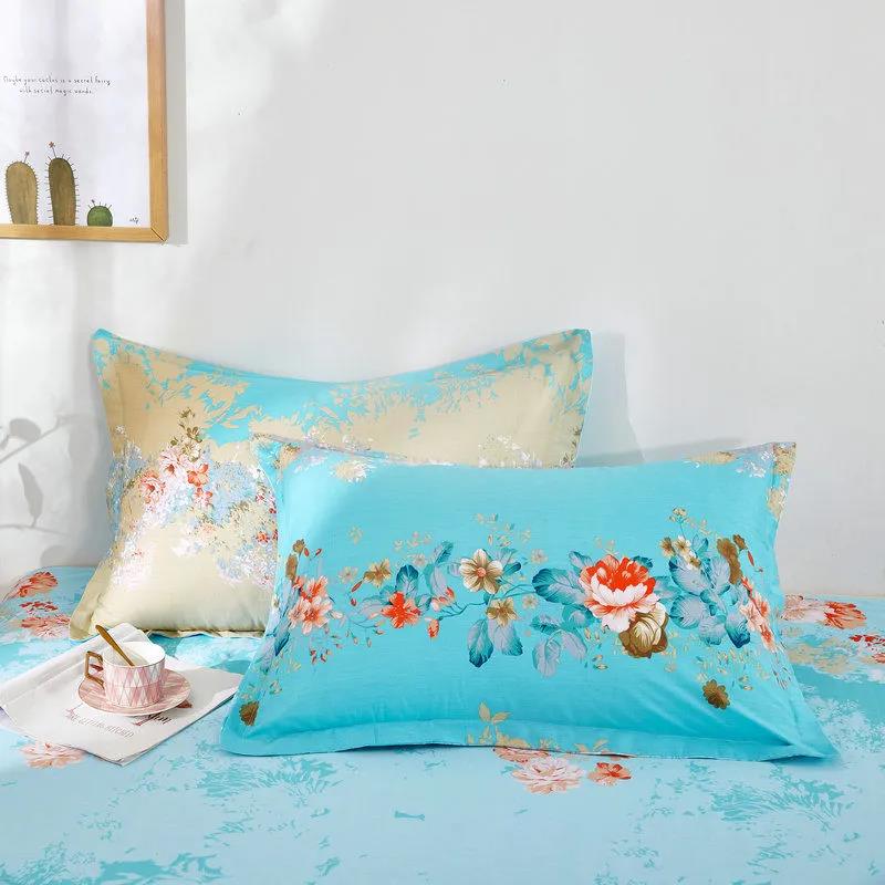 Pure Cotton Twill Pillowcases A Pair of Student Dormitory Simple Printing Pillowcases Double Bedroom Pillowcases