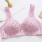 Printing Large Size Bra Thin Section No Steel Ring Ladies Beauty Back Bra Receiving Breast Bra Gathering Anti-sagging Underwear