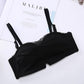 Women's A B Cup Underwear Female No Steel Ring Gathered Small Bra Strapless Bra Junior High School Students Korean Style Solid Lace Brassiere