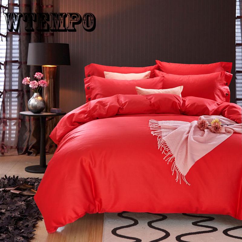 4Pcs Solid Color Bedding Set Duvet Cover Cushion Sets Linen Bed Sheet Bed Sets Include