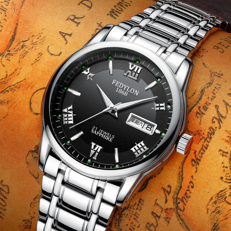 Men's Automatic Machinery Watches Simple Fashion Business Watch Waterproof Male Calendar Wristwatch
