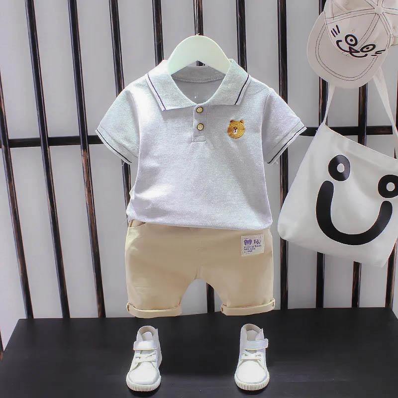 Boys Summer Suits Summer Breathable Clothes Baby Clothes Male Baby Summer Short-sleeved POLO Shirt Two-piece Set