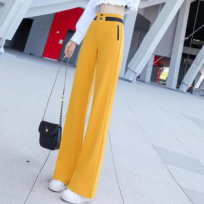 Girls Pants Fashion High Waist Suit Wide Leg Pants Spring and Summer Loose and Thin Drape Straight-leg Pants Thin Section