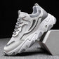 Men Dad Sneakers Platform Leather Mesh Sports Sneakers Lace Up Thick Bottom Trainers Shoes Boys Casual Sneakers Men