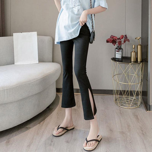 Pregnant Women's Pants Fashion Spring and Summer Thin Cropped Trousers Slimming Belly Lift Pants Pregnant Women's Leggings