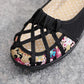 Summer Old Beijing Cloth Shoes Women's Net Shoes Single Shoes Hollow Non-slip Soft Bottom Middle-aged and Elderly Mother Shoes Pedal Sandals Women