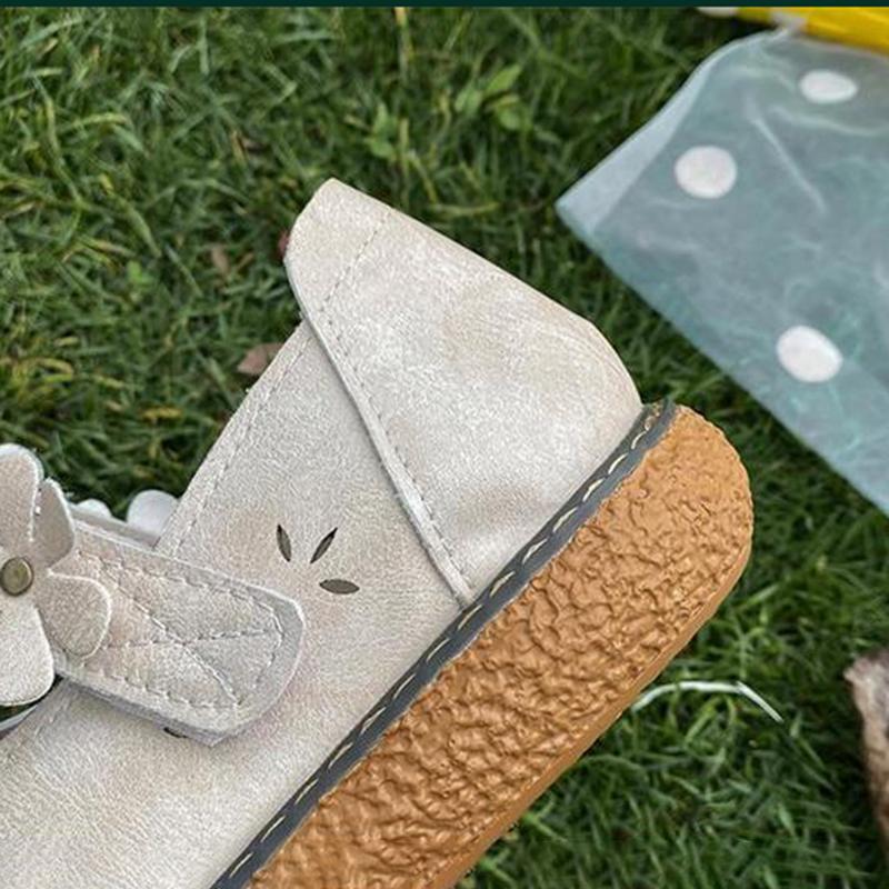 Artistic Women's Shoes Cotton and Linen Hollow Mesh Sandals Comfortable Big Head Doll Shoes Wild Retro Shoes Women's Moccasin Shoes