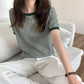 Short-sleeved Women's T-shirt Top Bottoming Shirt Loose Half-sleeve Striped T-shirt