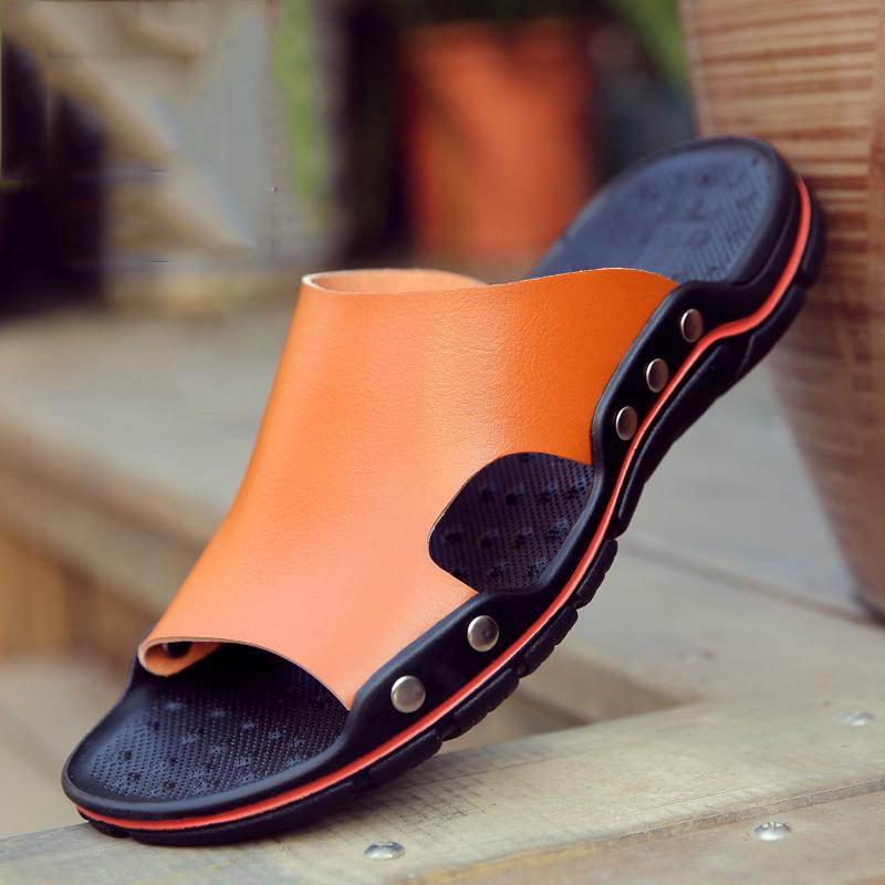 Summer Trend Of Fashion Breathable Outdoor Beach Soft Bottom Non-slip Men's Casual Leather Sandal