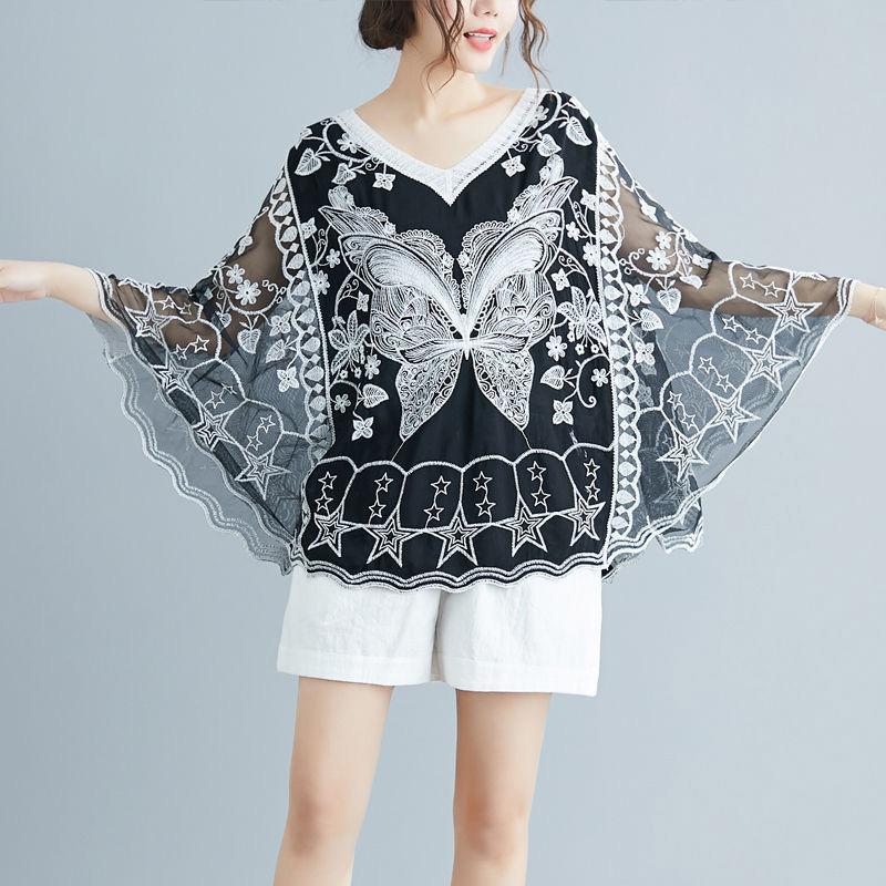 Printing Chiffon Shawl Coat Top Can Be Fitted with Suspender Skirt Women Summer Thin Sun Protection Clothing Short Cardigan