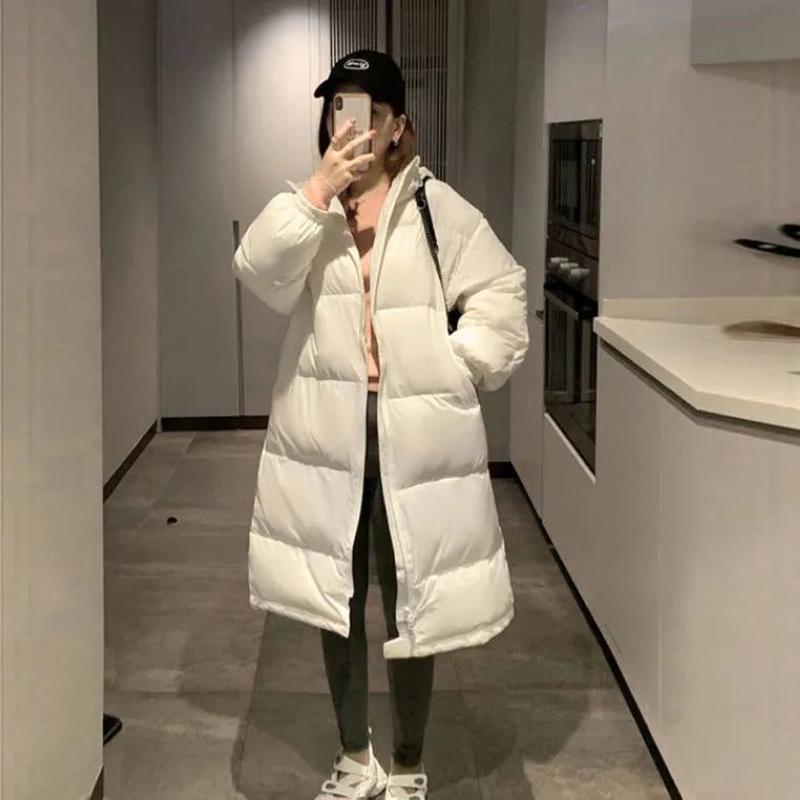 Down Jacket Women's Mid-length Hooded Korean Bread Coat Loose Coat Winter