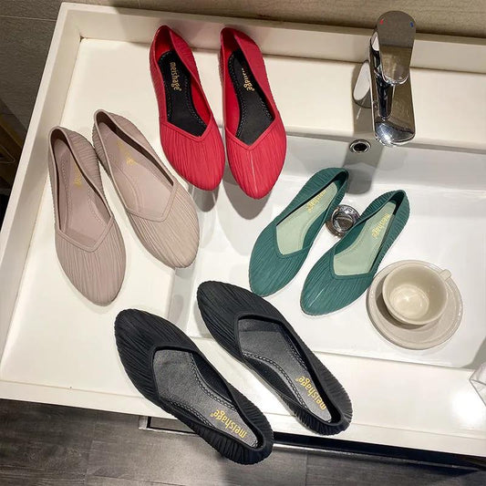 Women's Pointed Toe Flat Shoes Solid Color Spring and Summer Shoes  Non-slip Casual Women's Shoes
