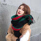 Scarfs for Women Winter Outdoor Stripe Scarves Wool Neck Warmer Pashmina Bandana Pure Hijabs