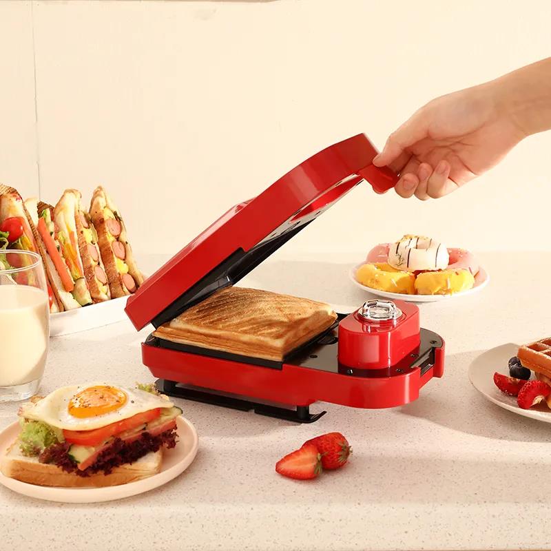 650W Breakfast Sandwich Making Machine with 5 Baking Pan Waffle Maker Bread Maker Barbecue Maker