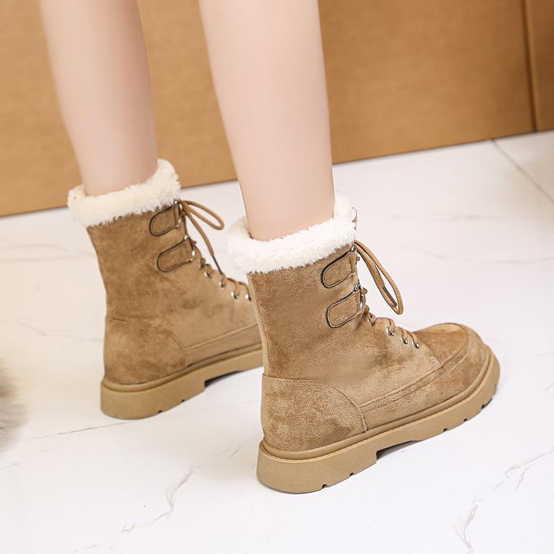 Woman Boots Winter Shoes Fur Boots Black Snow Boots Plush Warm Suede Ankle Booties Flat Shoes Women Boots Fashion Designer
