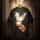 Chinese Style Embroidery Phoenix Nirvana Short-sleeved T-shirt Young Men's Summer Trend Personality Fashion Loose T-shirt