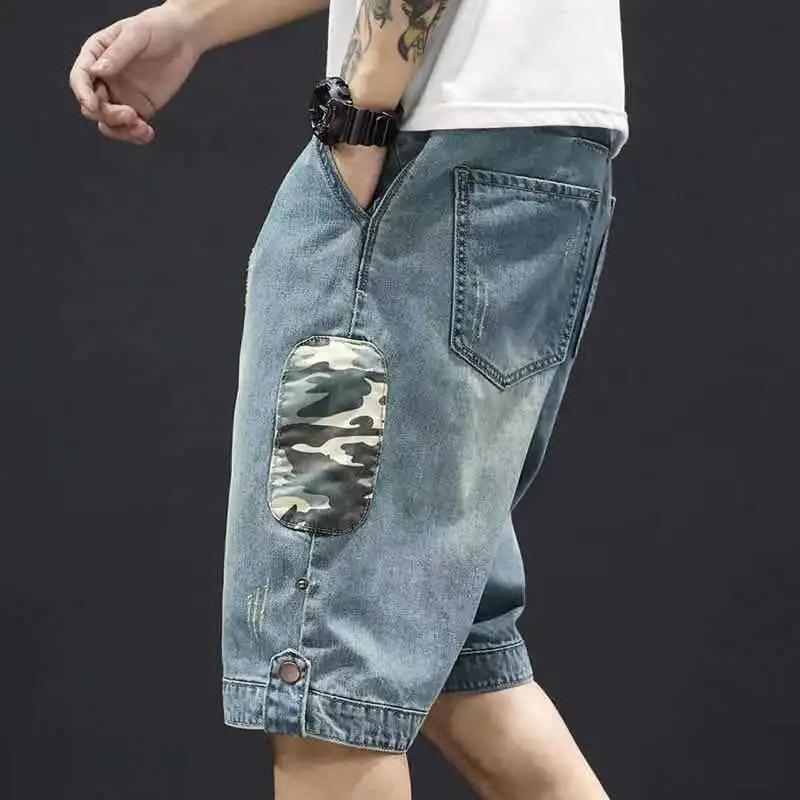 Summer Casual Shorts Men's Outdoor Casual Loose Five-point Jeans