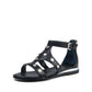 Women's Summer Sandals Cowhide Open Toe Rivet Zipper Sandals Girls Beach Shoes Home Outdoor Casual Shoes
