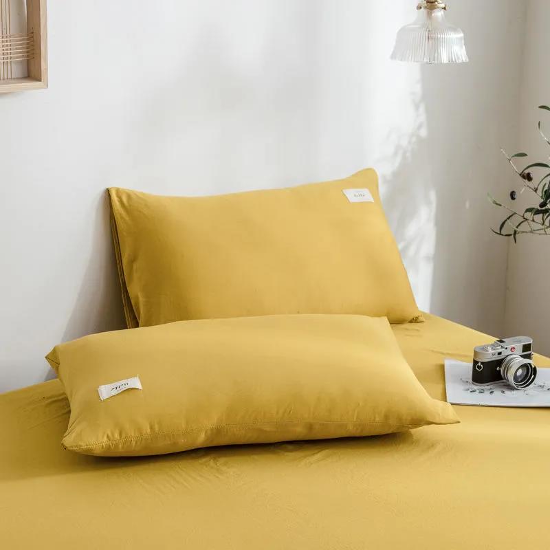 Washable Pillowcase Two Pack Pillowcase Household Adult Single Double Solid Color Bedroom Pillowcase