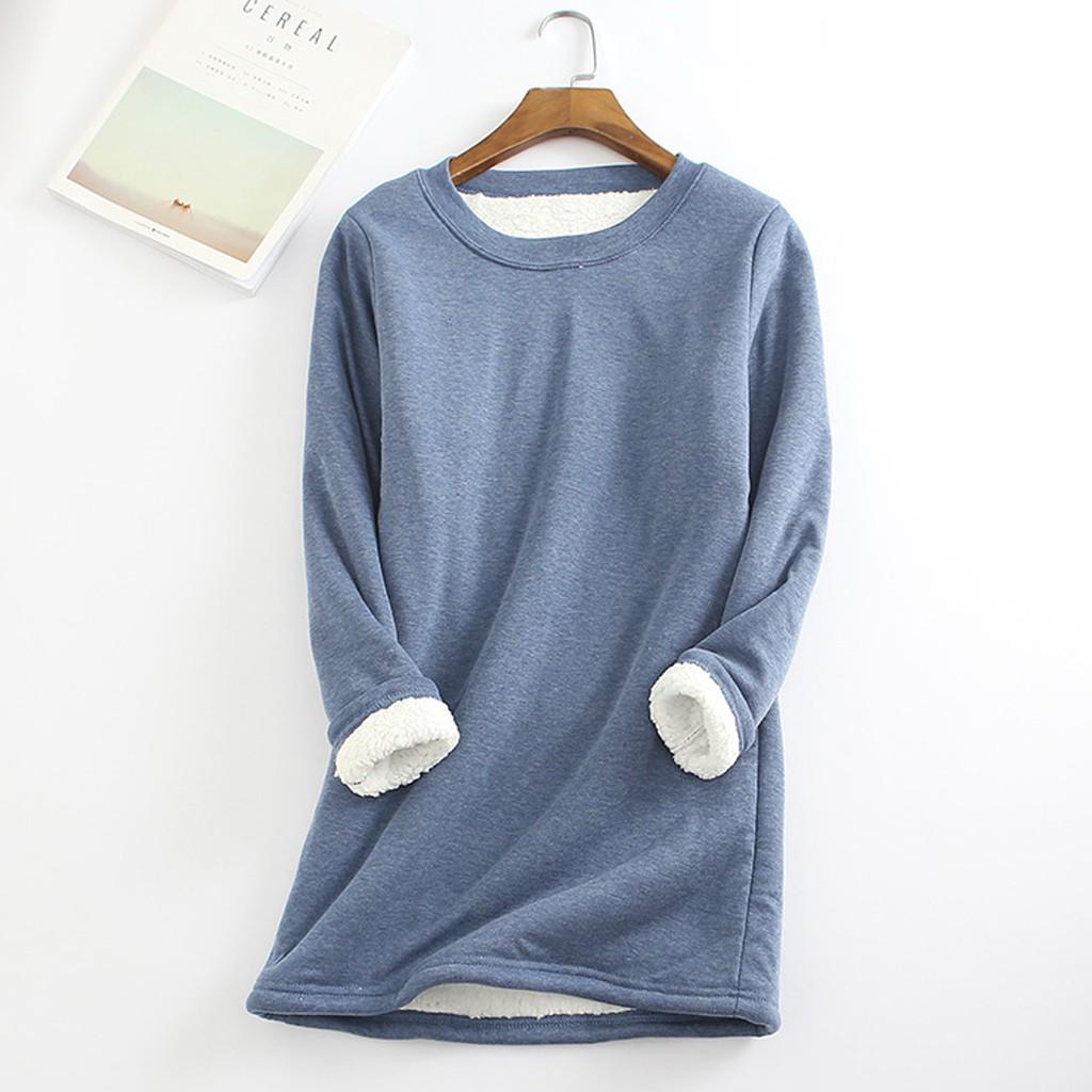 Women's Autumn Winter Plus Size Loose Thickened Velvet Warm Bottoming Shirt Top