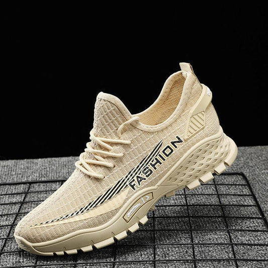Spring and Autumn Men's Trendy Shoes Flying Mesh Casual Sports Men's Shoes Korean Version of All-match Running Shoes Light