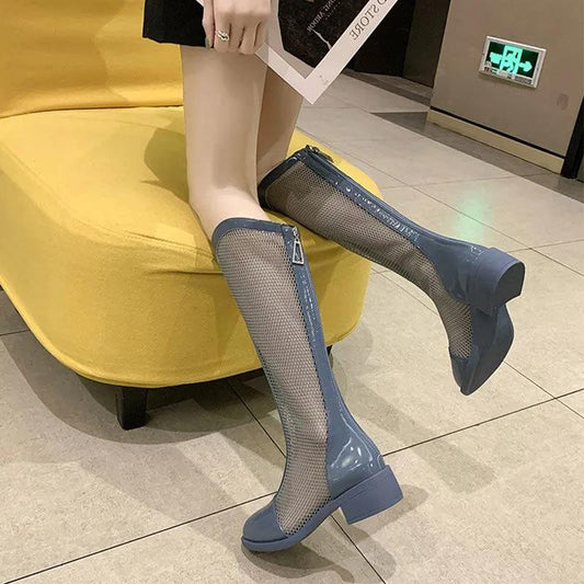 Summer Women's  Mesh Sandals Thick-soled Hollow Breathable Martin Boots Locomotive Fried Street Boots