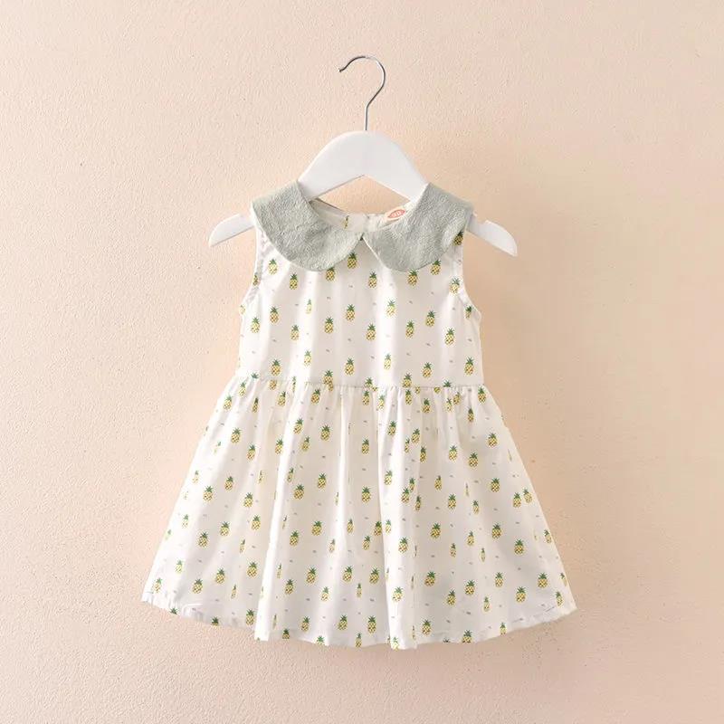 Girls Dress Summer Cotton Vest Princess Skirt Children's Doll Collar Sleeveless Skirt Baby Floral A-line Skirt