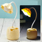 LED Desk Lamp Eye Protection Learning Cute Petal Type Dormitory USB Charging Plug-in Learning Lamp Reading Bedroom Bedside Lamp