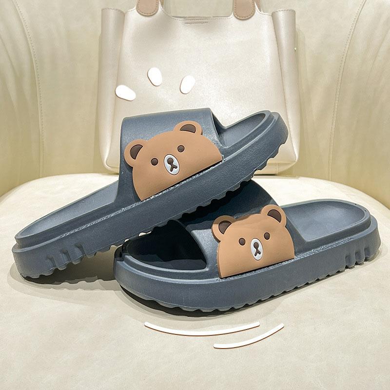 Cute Slippers Men Summer Cartoon Rabbit Home Couple Slippers Bathroom Non-slip Home Sandals Women Summer Outdoor Wear