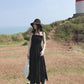 Summer Slim Sling One-shoulder Dress Women's Long Skirt Big Pendulum Little Black Dress Beach Holiday Dress Sexy Cute Dress