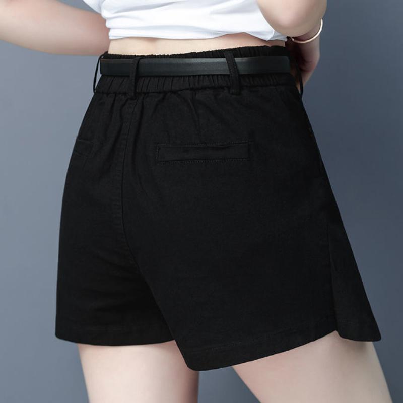 Women's Elastic Waist Casual Shorts Spring and Summer High Waist Shorts Thin and Versatile Wide-leg Pants Skirt