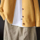 National Style Raglan Sleeve Knit Cardigan Jacquard Sweater Spring and Autumn Retro Lazy Style V-neck Long-sleeved Warm Sweater Jacket