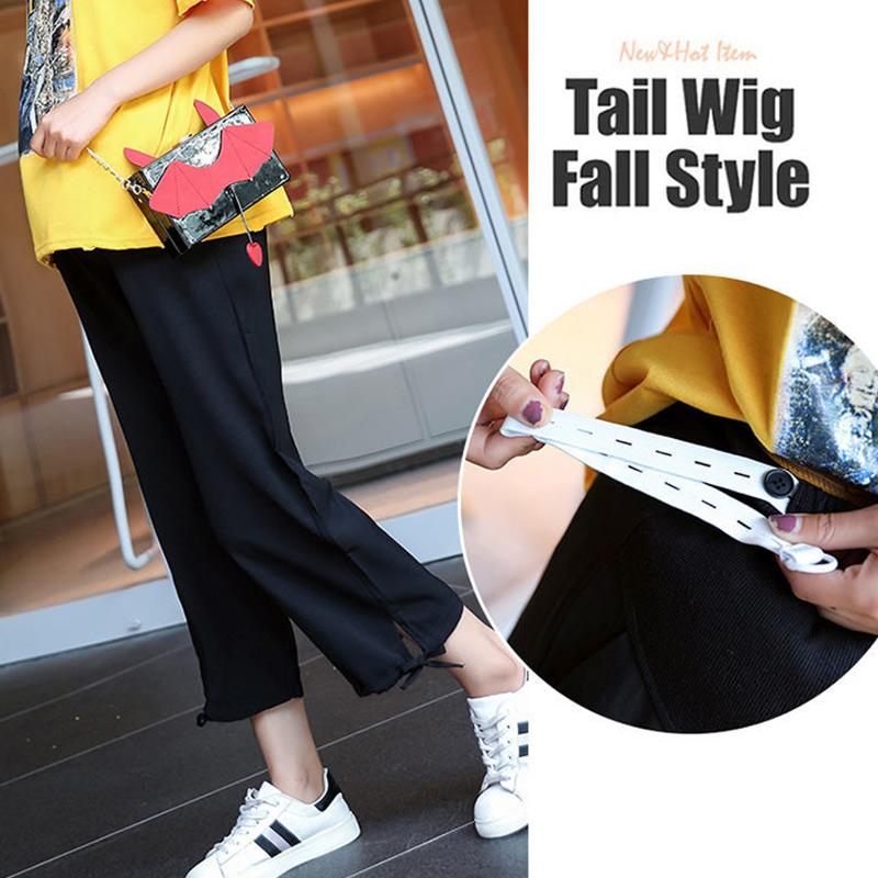 Pregnant Women's Pants Summer Loose Fashionable Wide-leg Pants Nine-point Pants Thin Belly Lift Pants Large Size Pregnant Women's Pants
