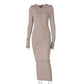 Ladies Fashion Warm Pullover Sweatshirt Dress Casual Long Sleeve Pullover Maxi Robes