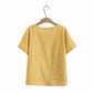 Cotton T-shirt Summer Literary Short-sleeved Women's Embroidered Large Size Stitching All-match Top