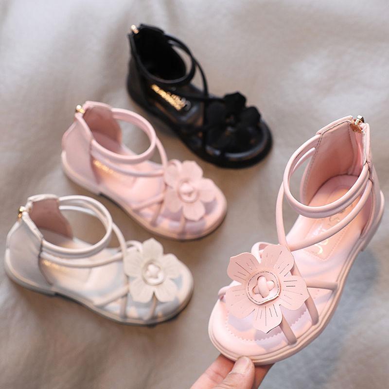 Girls' Roman Shoes  Summer Sandals  Princess Shoes  Korean Version  Children's Soft-soled Open-toed Beach Shoes