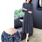 Large Size Long Sleeve Dress Middle-aged Women's Temperament Lady's Long Dress