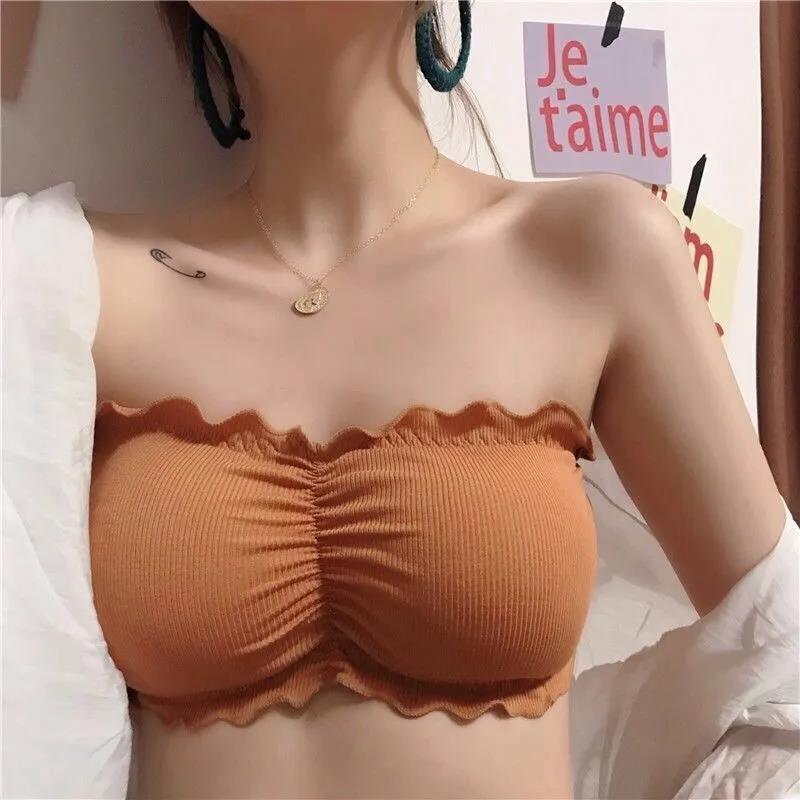 Korean Version of The Anti-glare Beauty Back Invisible Strapless Tube Top Wrap Chest No Steel Ring Underwear Bra
