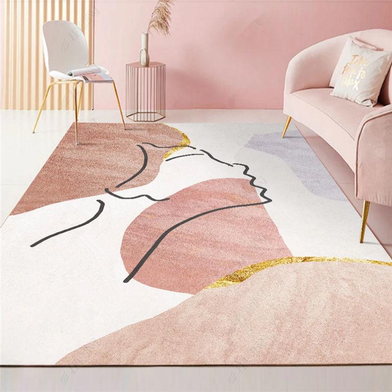 Nordic Light Luxury Carpet Living Room Sofa Coffee Table Cushion Modern Minimalist Geometric Home Bedroom Bedside Carpet