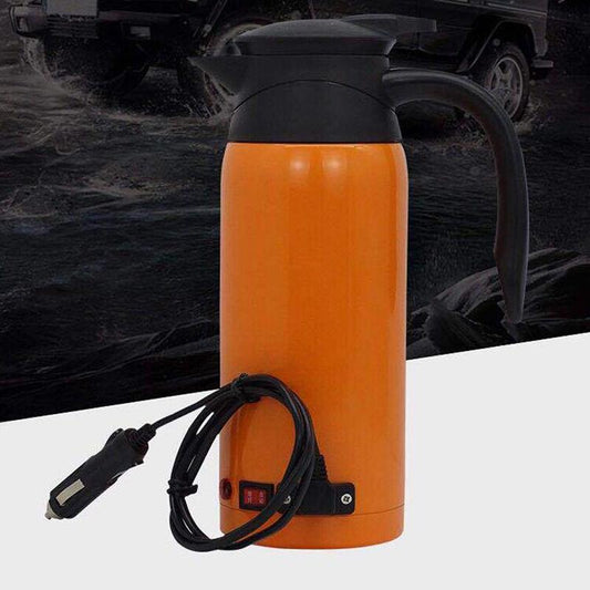 800ml Stainless Steel Car Electric Heating Kettle 8h Temperature Insulation Pot Coffee Tea Water Heating Cup