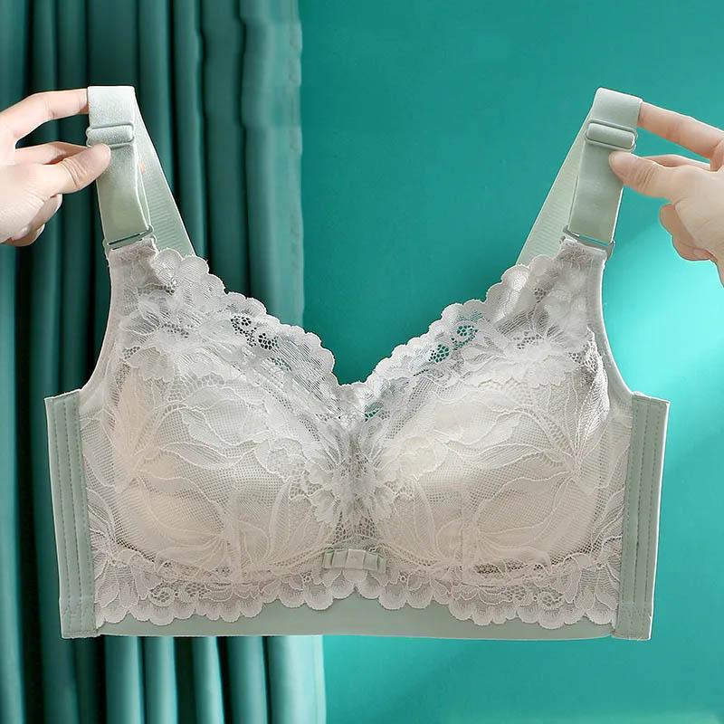 Latex Underwear Thin Section Women's Ultra-thin Summer Sweat-absorbing Breathable No Steel Ring Anti-sagging Adjustment Full Cup Bra