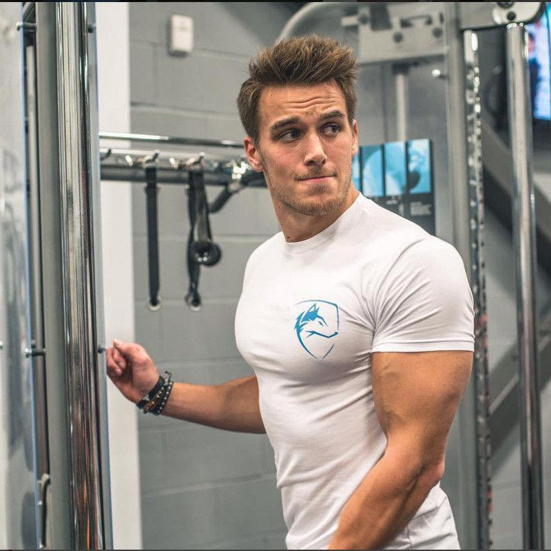 Short-sleeved T-shirt Men's Plus Size Men's Training Clothes Sports and Leisure Stretch Slim-fit T-shirt