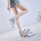 Leather White Shoes High Top 2020 Summer Mesh Breathable High Top Shoes Flat Bottom Wild Hollow Mesh Shoes