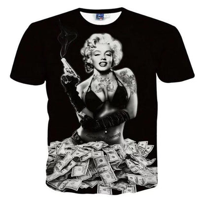 Round Neck Men and Women 3D Printed Clothes Short-sleeved T-shirt Men Summer Personality Slim